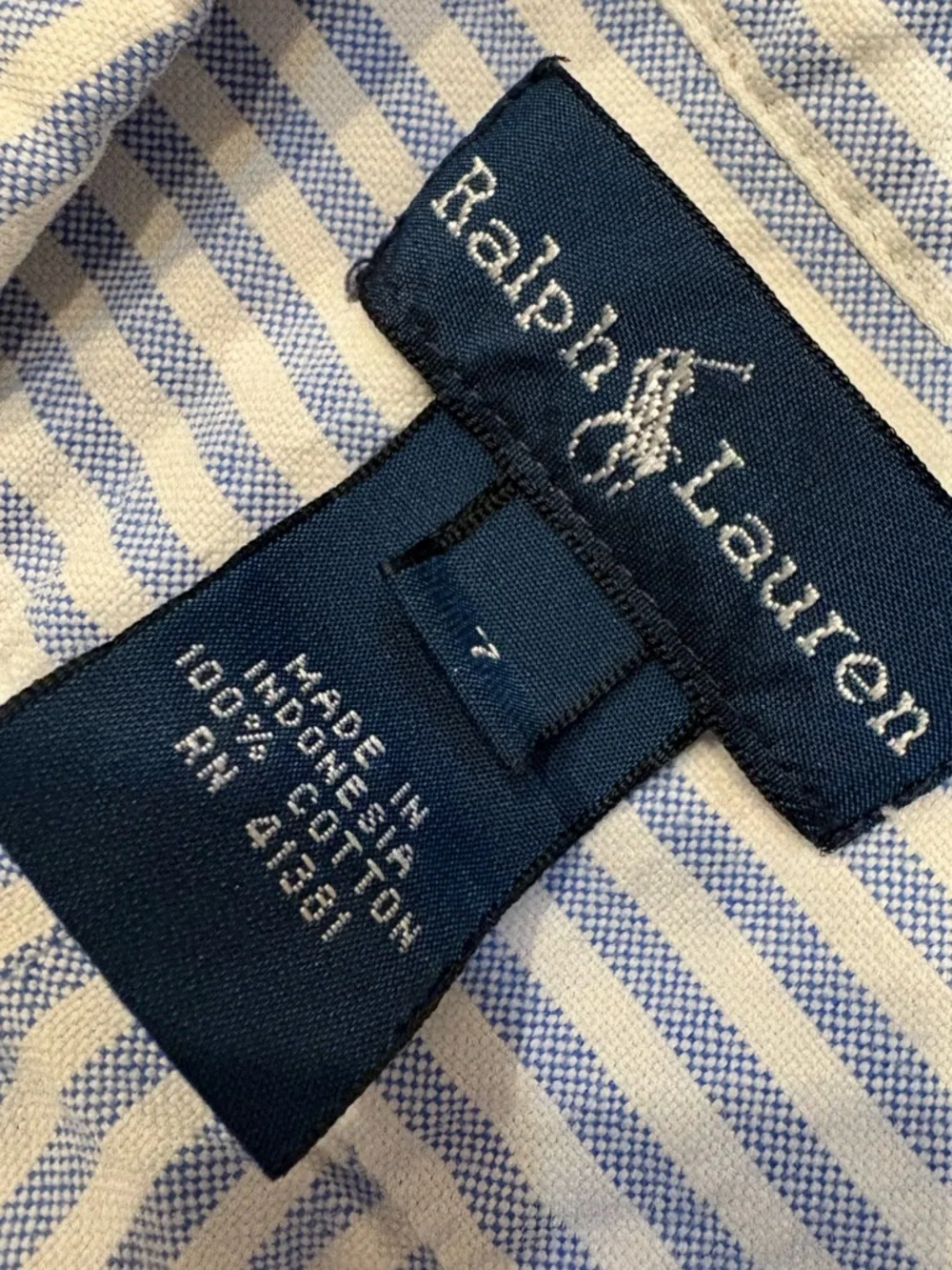 Polo by Ralph Lauren Light Blue and White Striped Button-Down Shirt
